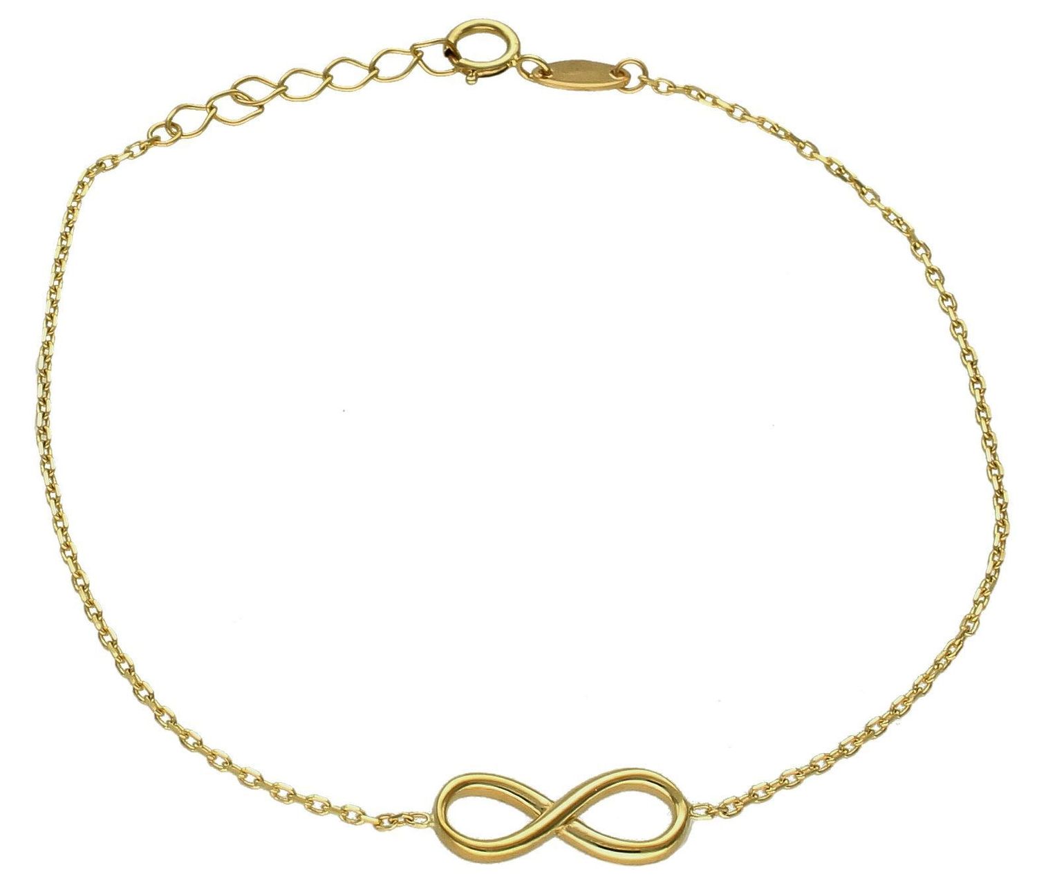 Złota bransoletka damska 375 celebrytka ze znakiem nieskończoności BR 2246C 375. Złota bransoletka damska. Złota bransoletka próby 375. Bransoletka złota damska delikatna celebrytka. Bransoletka złota celebrytka ideal.jpg